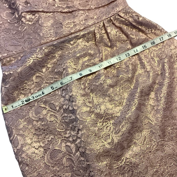 David’s Bridal Rose Gold Metallic Lace Strapless Short Dress Misses size… - Picture 10 of 10
